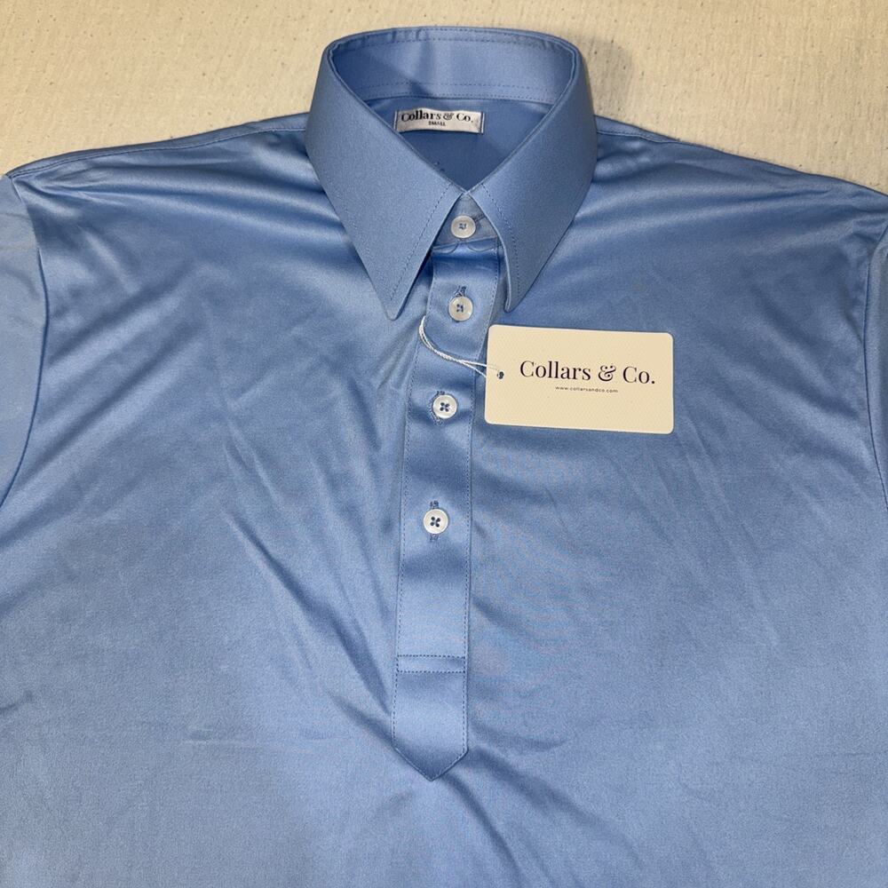 Collars and Co Golf Polo Solid Light Blue Size Small Preppy NWT